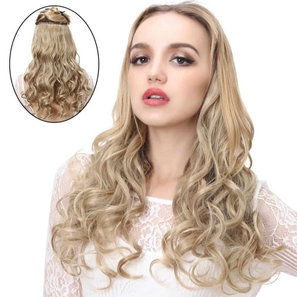 Sarla U-part synthetic extensions golden blonde